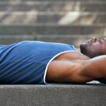 Peaceful looking man resting